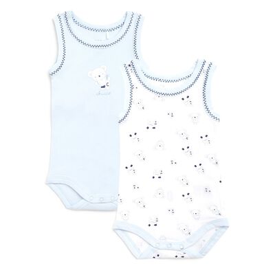 Boys Light Blue Set of 2 Body Suit